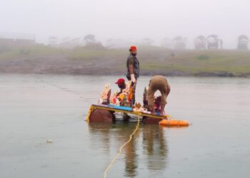 पाचगणी शहर व परिसरातील पाच दिवसांच्या गणपतीला भक्तिमय वातावरणात निरोप