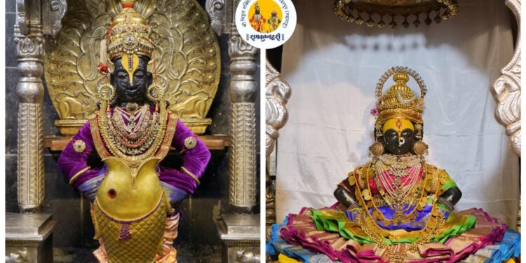 पंढरपूरः अलंकार सुशोभित सजली पंढरीची रुक्मिणीदेवी, तर दिमाखदार पोशाखात शोभले विठ्ठल भारी!