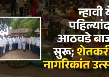 न्हावी येथे पहिल्यांदाच आठवडे बाजार सुरू; शेतकरी व नागरिकांत उत्साह