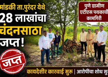 मांडकीत २८ लाखांचा चंदनसाठा जप्त : पुणे ग्रामीण एटीएसची धडक कारवाई