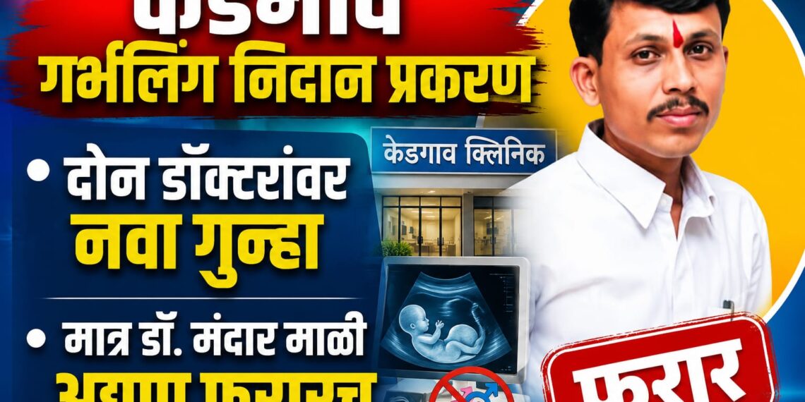 केडगाव गर्भलिंग निदान प्रकरण : दोन डॉक्टरांवर नवा गुन्हा, मात्र डॉ. मंदार माळी अद्याप फरारच
