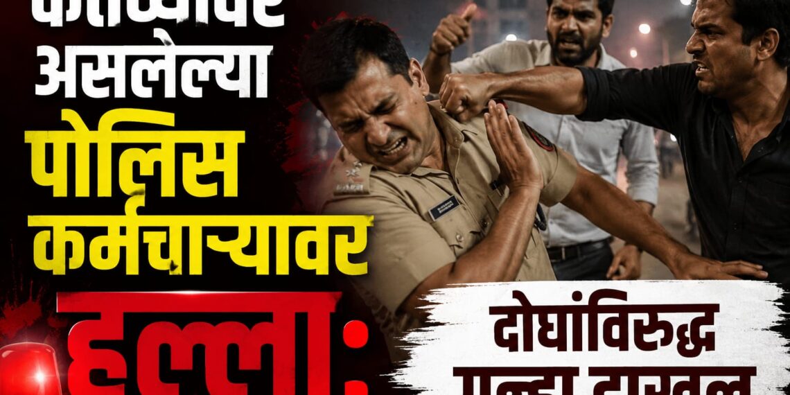 कर्तव्यावर असलेल्या पोलिस कर्मचाऱ्यावर हल्ला करणे भोवले; दोघांविरुद्ध गुन्हा दाखल