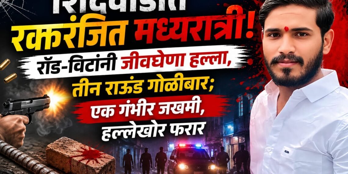 ब्रेकींग: खंडाळा तालुक्यातील शिंदेवाडीत रक्तरंजित मध्यरात्री! रॉड-विटांनी जीवघेणा हल्ला, तीन राऊंड गोळीबार; एक गंभीर जखमी, हल्लेखोर फरार